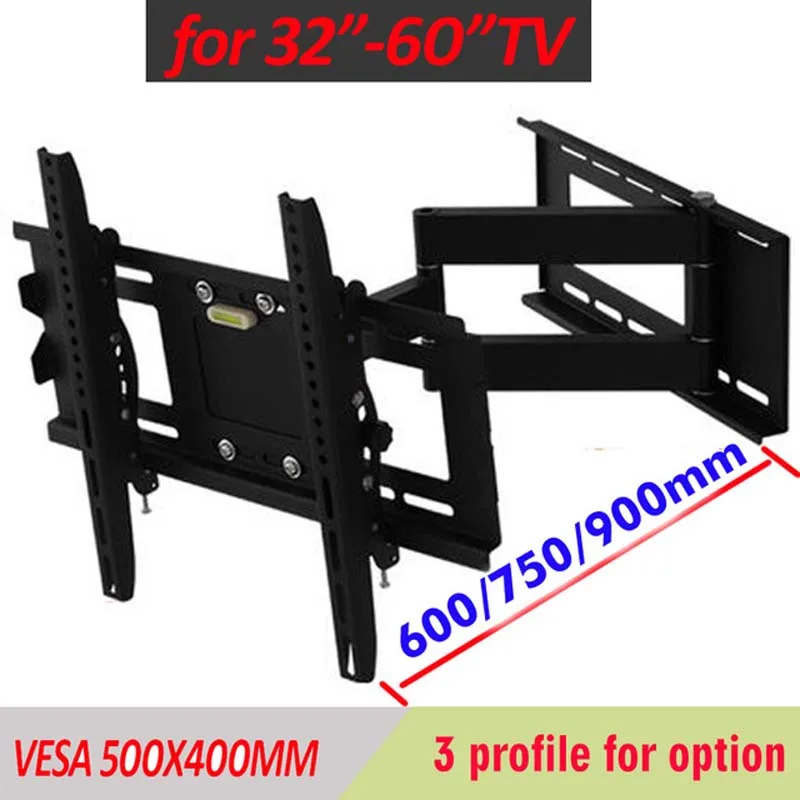 

DL-WA-102CT 60KG 55" 42" 3 arms retractable FULL motion lcd wall mounted bracket 60KG strong lcd 180 degree rotating tv rack