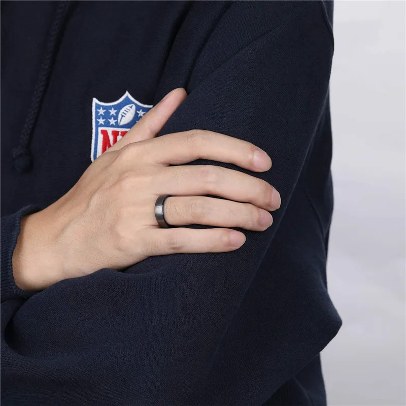Tigrade Gebürsteter Wolframring in Silber/Schwarz/Blau/Roségold Zweifarbiger Damenring 6mm Weiblicher Ehering für Männer und Frauen Anel – Detail 7