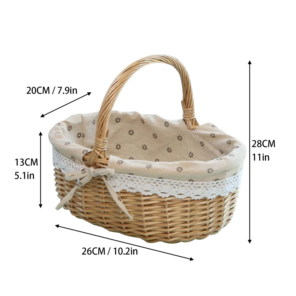 Picnic Basket Storage Box Easter Manual Exquisite Art Gift Decoration Wicker Large Capacity With Handle Liner Baskets