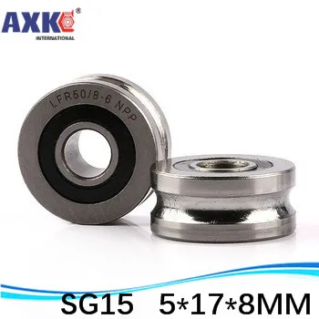 

Free shipping 100 PCS SG15 2RS U Groove pulley ball bearings 5*17*8*9.75 mm Track guide roller bearing SG5RS V17