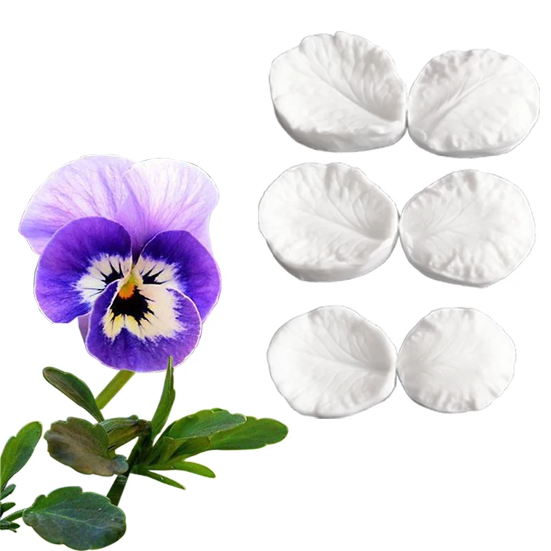 Pansy Leaf Petal Veiner Silicone Mould Fondant Flowers Cake Decorating Chocolate Gumpaste Sugarcraft Clay Cold Porcelain M2478