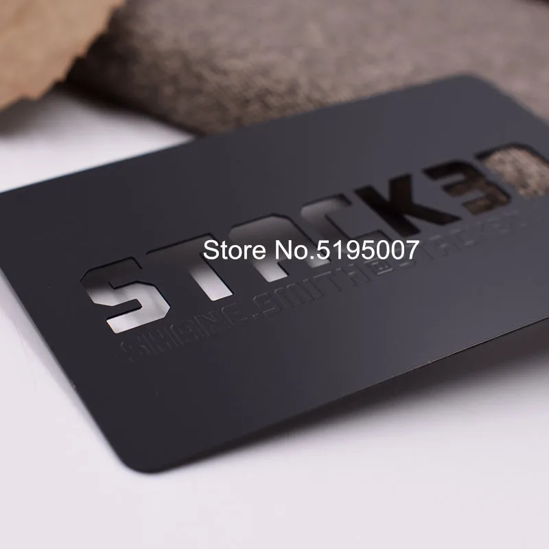 Laser Cut Manufacturer Custom Print Stainless Steel Black Metal Business Card Personalized