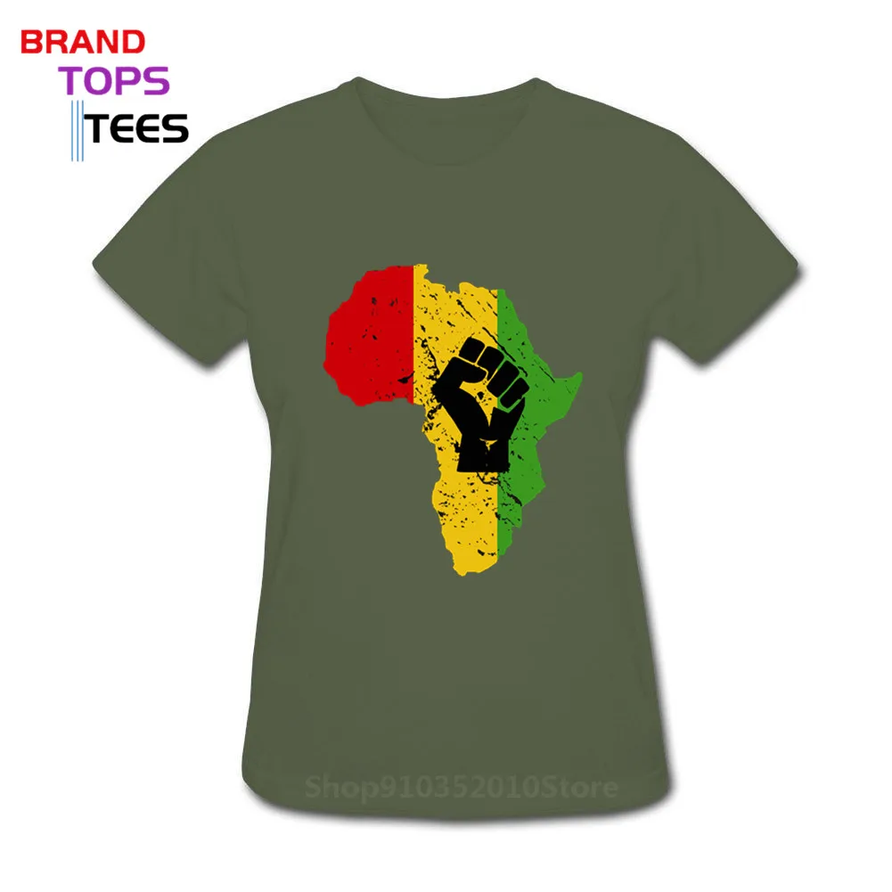 Distressed Vintage Rastafari Tops Africa Power Fist T shirt women Rasta Reggae Music Logo T-shirt African Flag Map tshirt