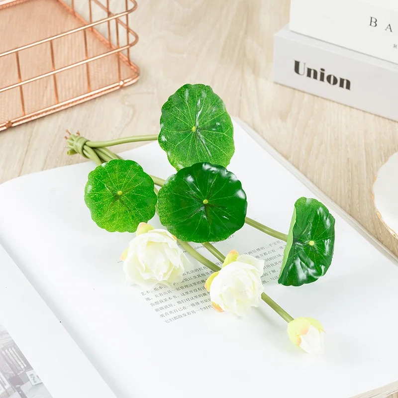 27cm Lange Lotus Gemischt Farbe Künstliche Blume Lebensechte Wasser Lilie Micro Landschaft für Hochzeit Teich Garten Gefälschte Pflanzen Decor – Detail 9