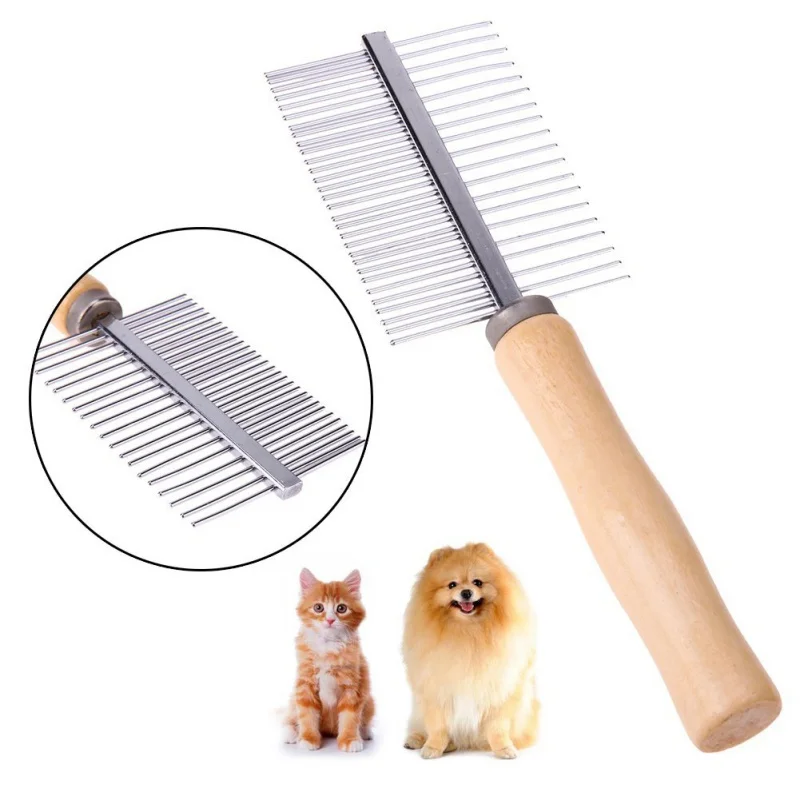 Pet products pet professional rake double row stainless steel comb and brush are suitable for dog or cat trimming