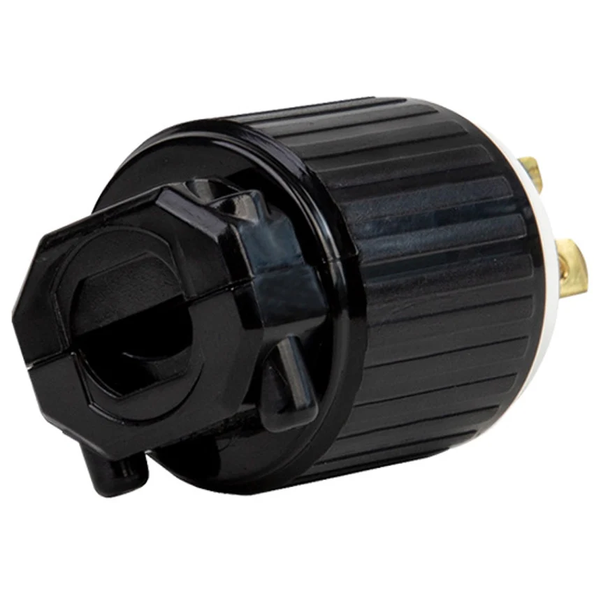 American UL Copper NEMA L5-20P Re-wireable US Wiring Plug 3p Power Converter Anti-off Straight Inline Industry Locked Plug
