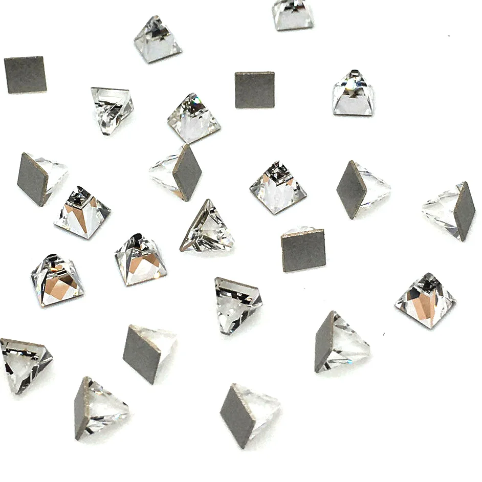 100pcs Different Colors 3D Crystal Nail Charms Rhinestones For Nails Geometric Cube Square DIY Nails Art Jewelry Decorations