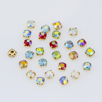 3mm 4mm 5mm 6mm color AB Sew on Glass Crystal flatback diamante rhinestone montees gold cup claw Craft beads Garment accessories