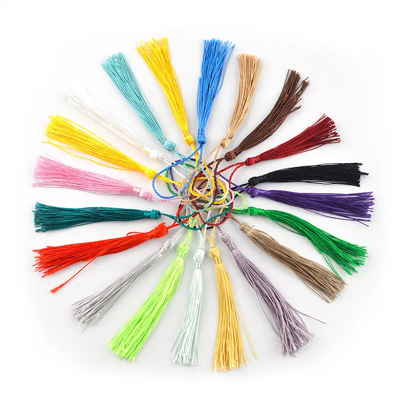 20 Colors Polyester Tassel Pendant Bookmark Clothing Hairpin Ornaments Chinese Knot Small Hanging Spike DIY Jewelry Making