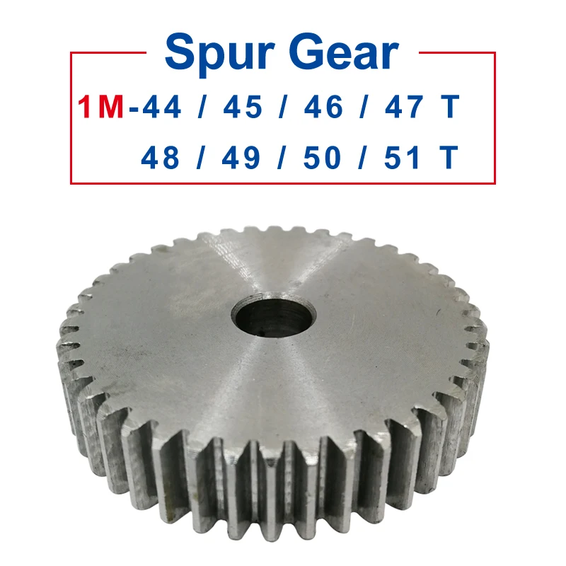 1 Piece spur Gear 1M44/45/46/47/48/49/50/51T rough Hole 6/8mm pinion gear 45#carbon steel Material  motor gear Total Height 10mm