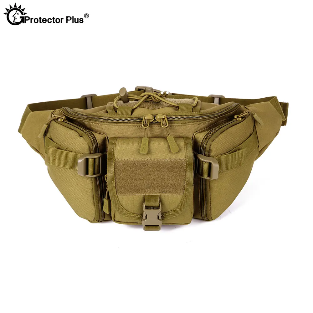 PROTECTOR PLUS Tactical Climbing Bag MOLLE System Camping bag Waterproof Camo Waist bag Outdoor Fishing Sports Cycling