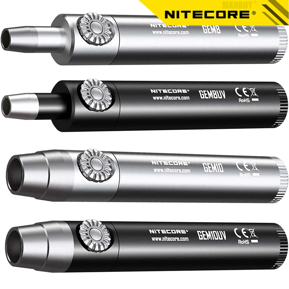 nitecore led lanterna tocha sem 18650 bateria luz joias gem8 gem8uv gem10 gem10uv 800lm cree xp l hi v3 atacado 01