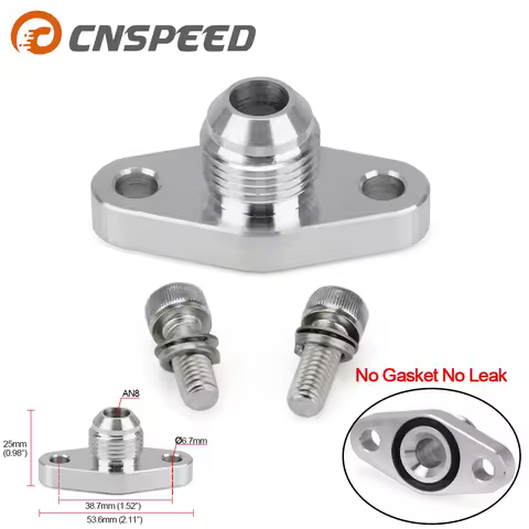 Universal Turbo Oil Return 8AN Drain Flange 38mm For KKK K03 Garrett GT15 GT17 IHI RHF4 TD04 YC101625