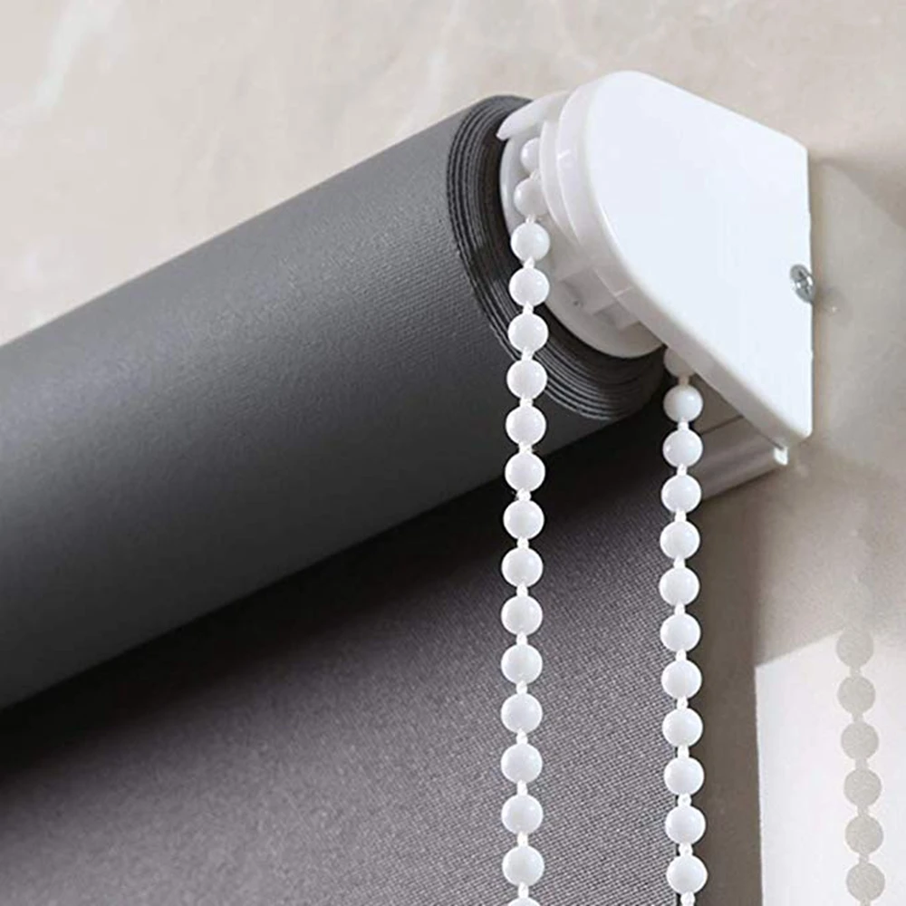 50M Roller and Roman Shade Blind Beaded Chain Cord White Plastic Roller Curtain Bead Rope Blind Beaded Cord for Roller Blind
