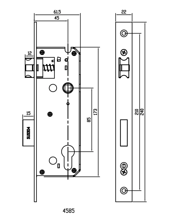 4585  European mortise 240*22 guide sheet