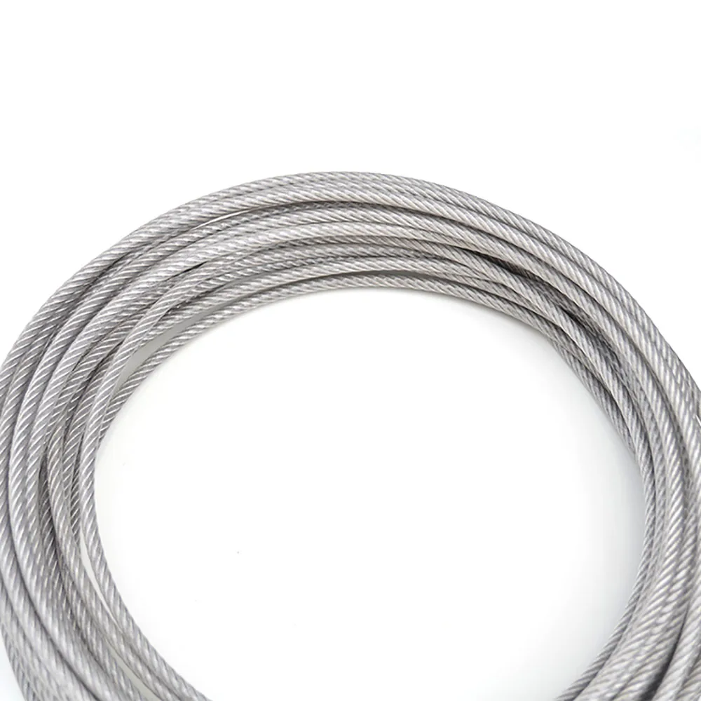 4mm 5mm 6mm 8mm Stainless Steel Wire Rope Cable PVC Plastic Coated 7 x 7/ 7 x 19 1Meter