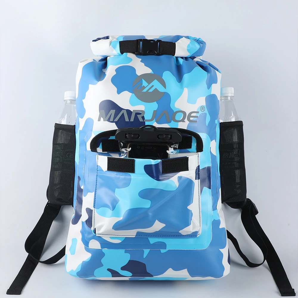 22L PVC Waterproof Dry Bag Outdoor Foldable Trekking Bag Beach Swimming Bag Rafting River Ocean Camouflage Backpack  XA114Y