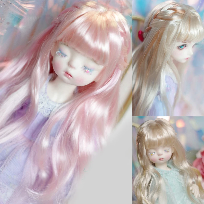 

D03-P586 children toy BJD DD SD MSD 1/6 1/4 1/3 doll's Photo props Accessoriess Dyed braid braided long curly hair 1pcs