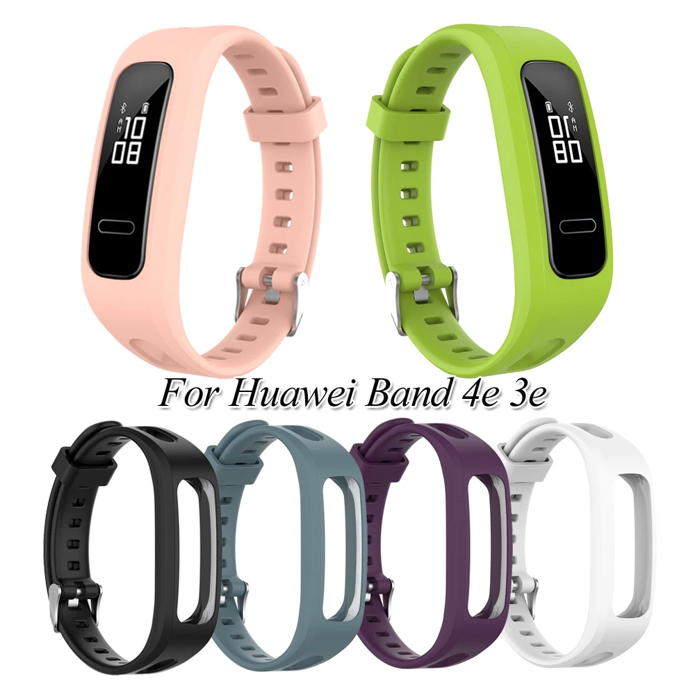 1PC Adjustable Sports Silicone Wrist Strap Soft Replacement Watch Band Bracelet Strap for Huawei Band 4e 3e Honor Band 4 Running