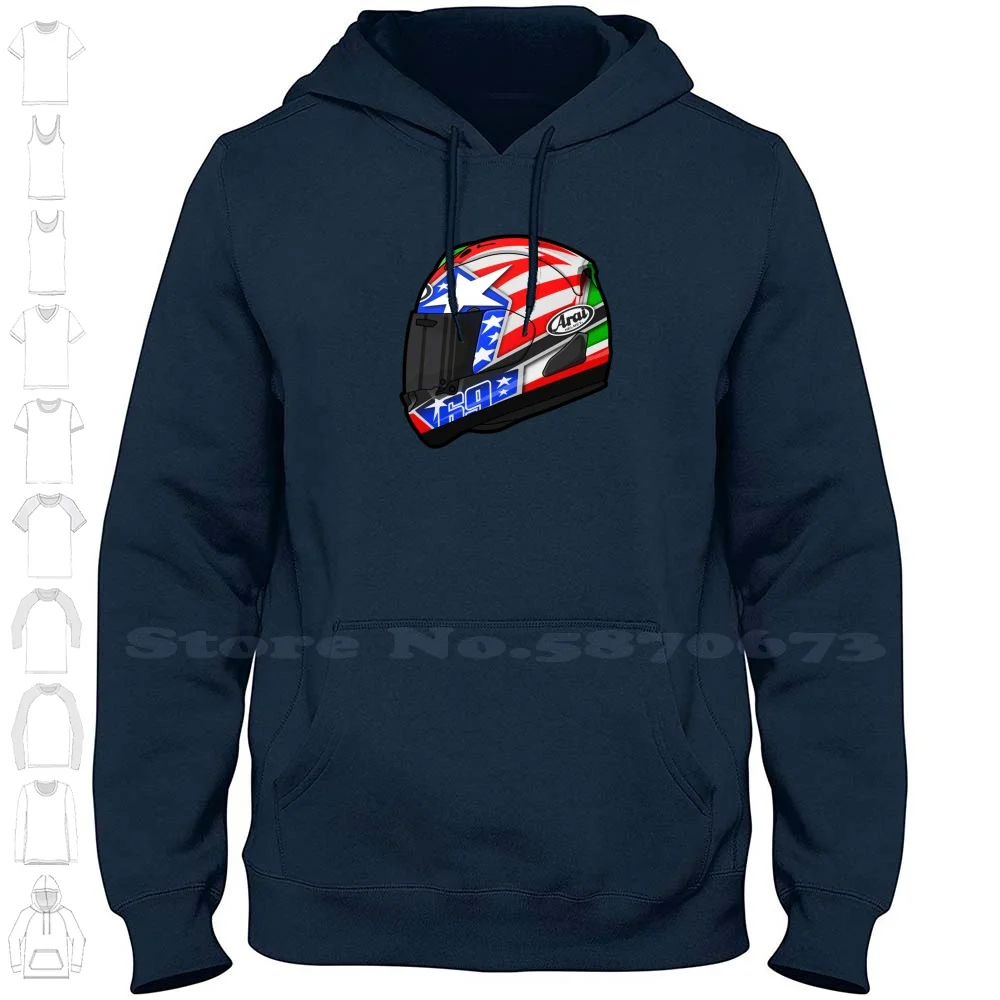 Nicky Hayden 2015 Helmet 100% Cotton Hoodie T-Shirt Hayden Helmet The Kid Nh69 Legend Rx7 American Ama Wsbk