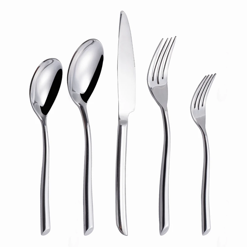 

5pcs Dinnerware Set Stainless Steel Tableware Set Knife Fork Spoon Flatware Set Dishwasher Safe Silverware Cutlery Set