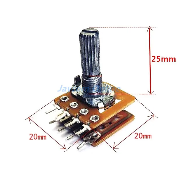 1PC WH-148 Audio Volume Potentiometer Switch Dual 8-pin With Center Tap B50K B100K 25mm