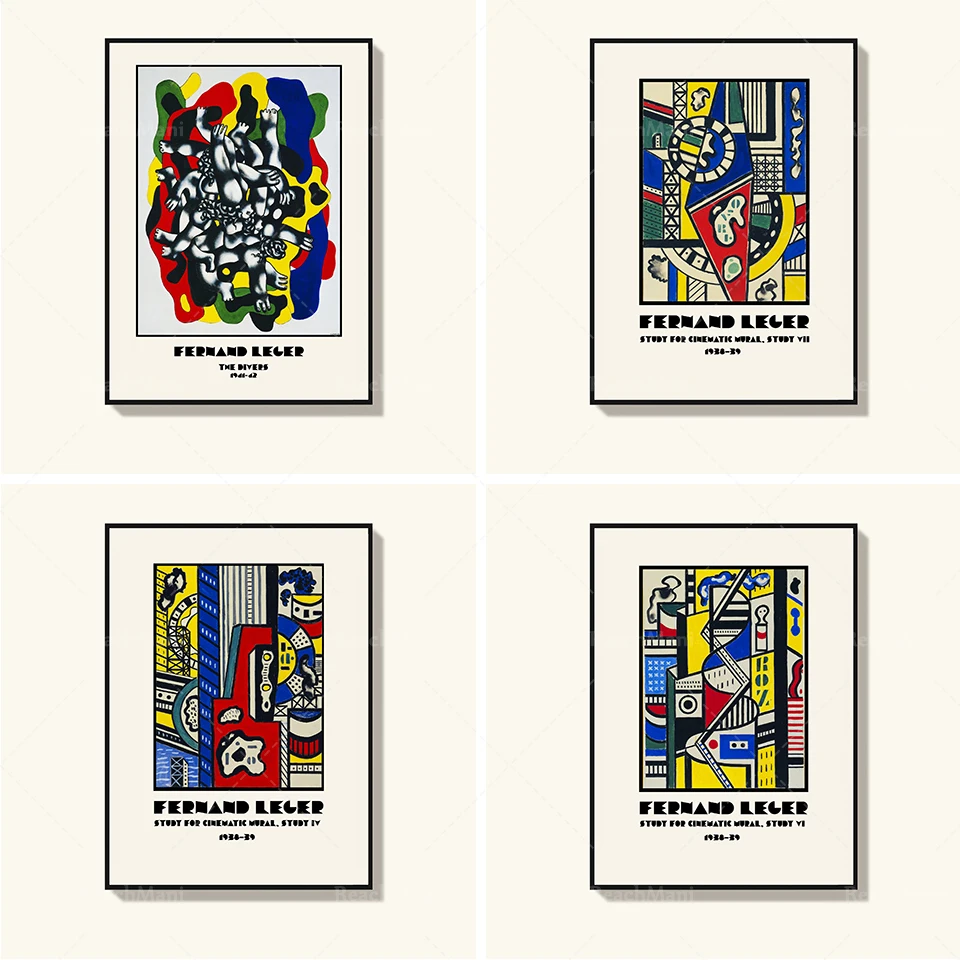 Fernand Léger gift, museum poster, Bauhaus exhibit, geometric wall art, creative decor poster for gallery wall