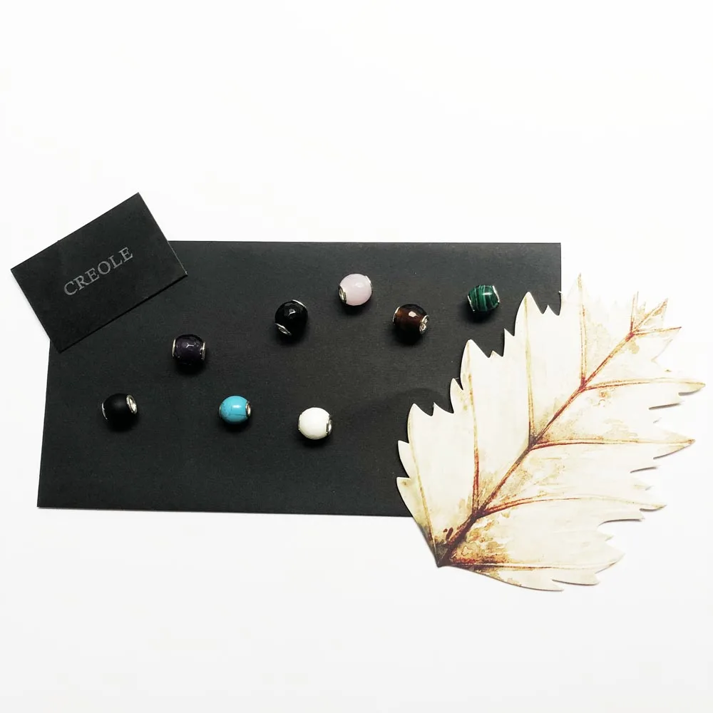 Blue Green Black White Brown Purple Pink Charm Beads,2019 Summer Brand New Fashion 925 Sterling silver Jewelry Gift Women Man