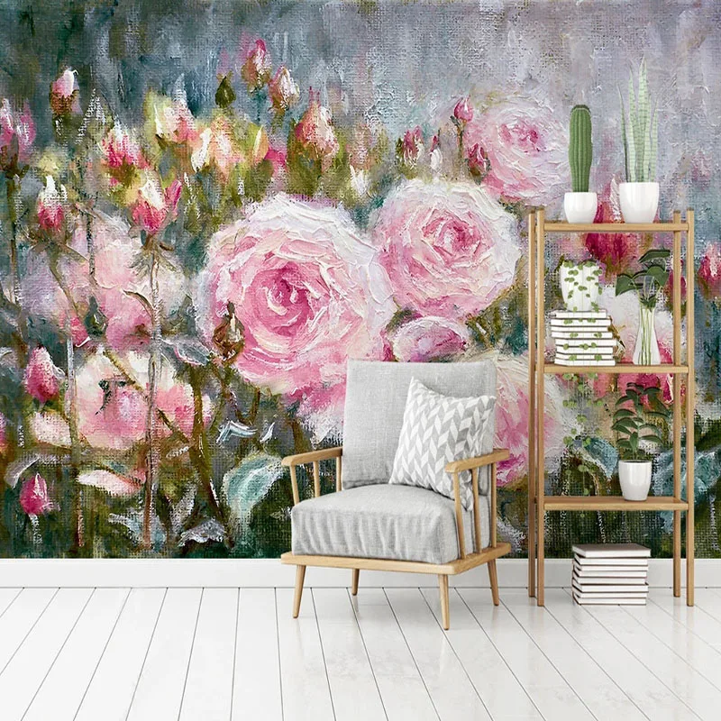 

Custom Photo Wallpaper Modern 3D Watercolor Rose Flower Background Wall Decoration Painting Mural Papel De Parede Home Décor Art