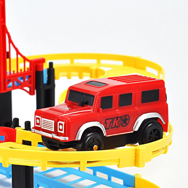 Đường Sắt Xe Điện Tốc Độ Theo Dõi Xe Đồ Chơi Giáo Dục Kết Hợp Playset Xe Xếp Hình Xe Đua