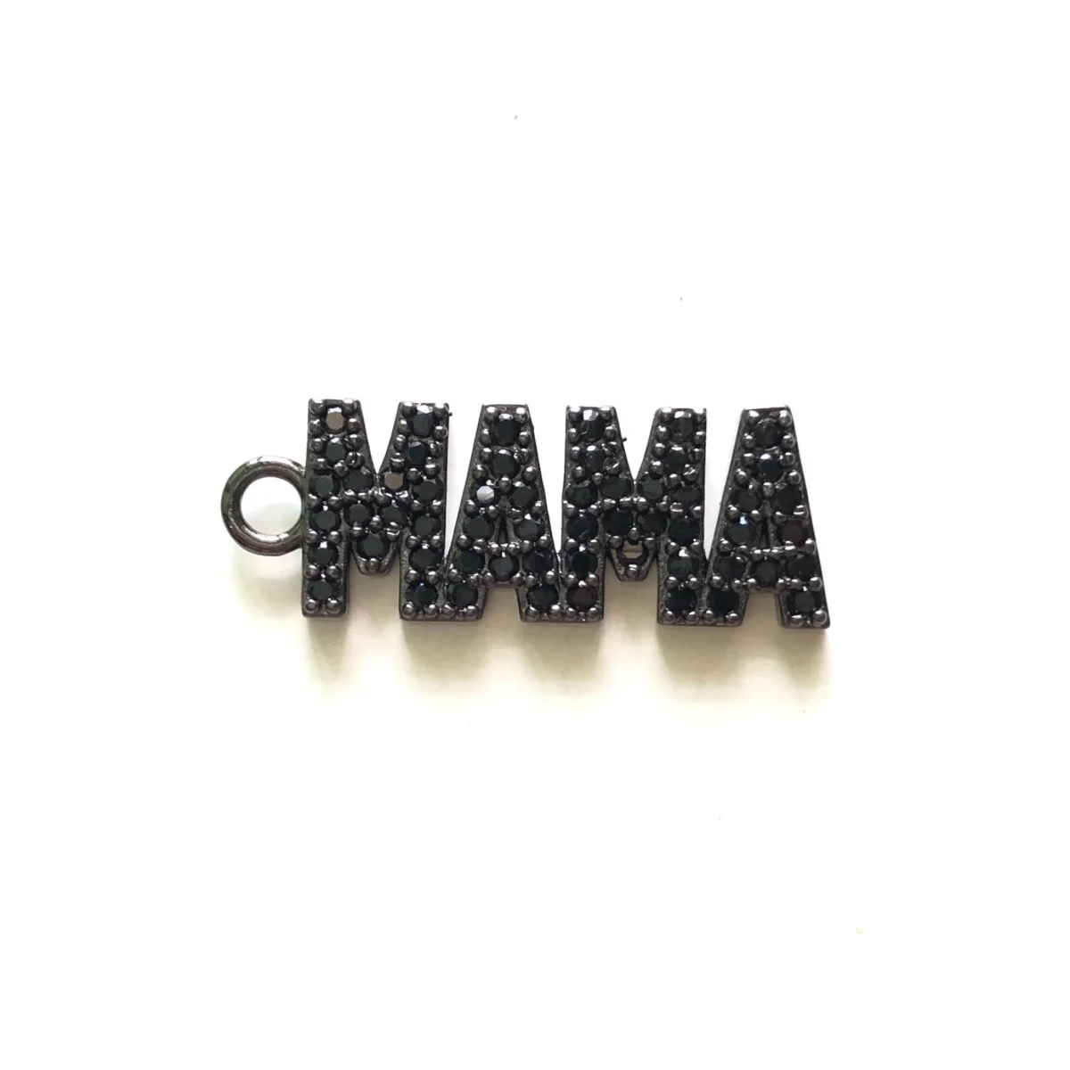 5pcs MAMA Word Charm for Women Jewelry Making Cubic Zirconia Micro Paved Letter Bracelet Girl Necklace Pendant Keychain Handmade