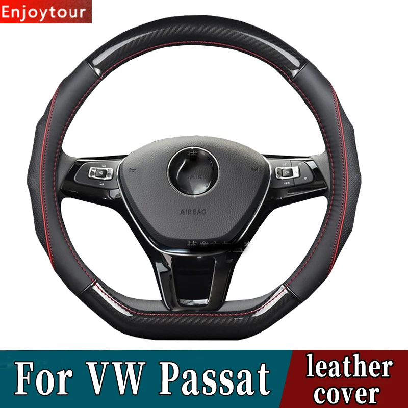 Accessories Car Styling Leather Steering Wheel Covers for Volkswagen VW  Passat CC B4 B5 B6 B7 B8 2005 2010 2015 2019 2021 2022