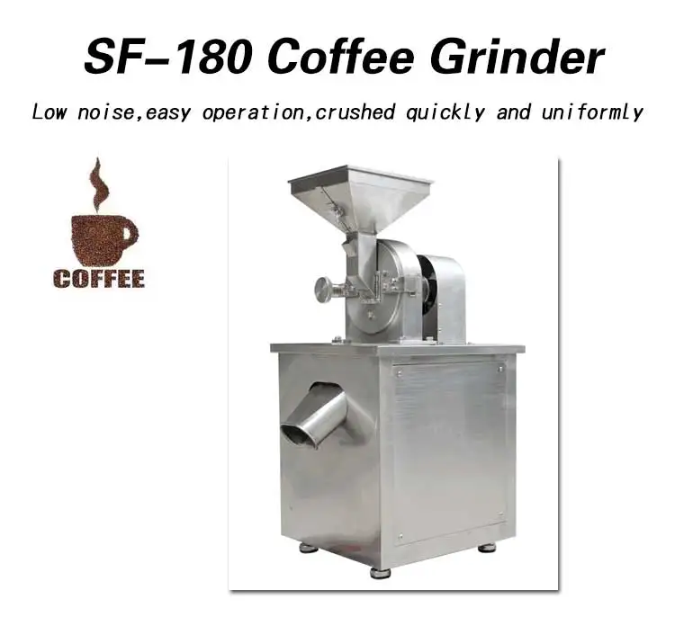 Molinillos de café industriales de acero inoxidable, máquina eléctrica para hacer café en polvo, equipo de molienda comercial, 60-90 KG/H