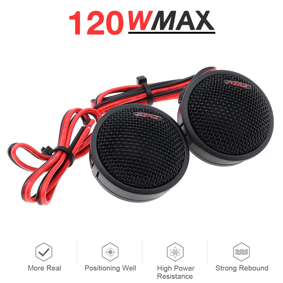 

2pcs Car Dome Tweeter Speakers 4 ohm Universal 120W Automotive Speaker High-Pitched Modification Nondestructive Sound Car Audio