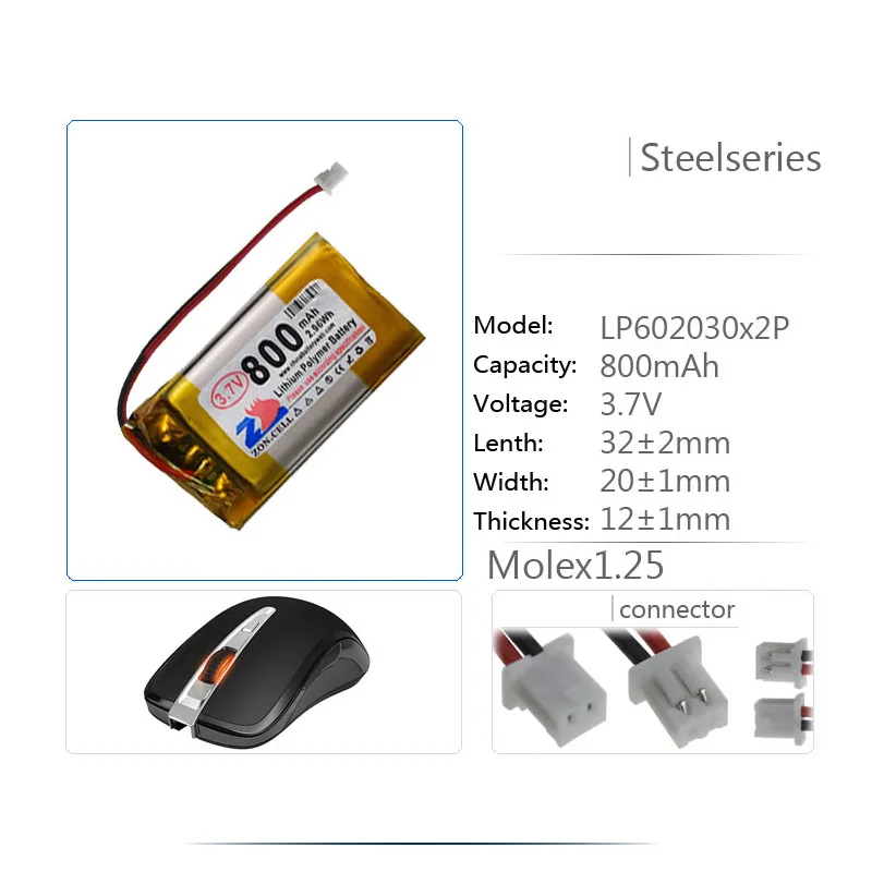 Werkzeuge Geschenk + Original Lh-repalces 800mAh 3 Drähte Batterie Für Steelseries Drahtlose Mouce Mäuse Batterie AKKU