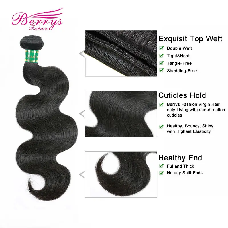 100% Puur Menselijk Maagdelijk Haar Body Wave Haar Weave Lange Bundels Haar 10-32Inch Braziliaanse Maagdelijk Haar Weave natuur Uitbreiding