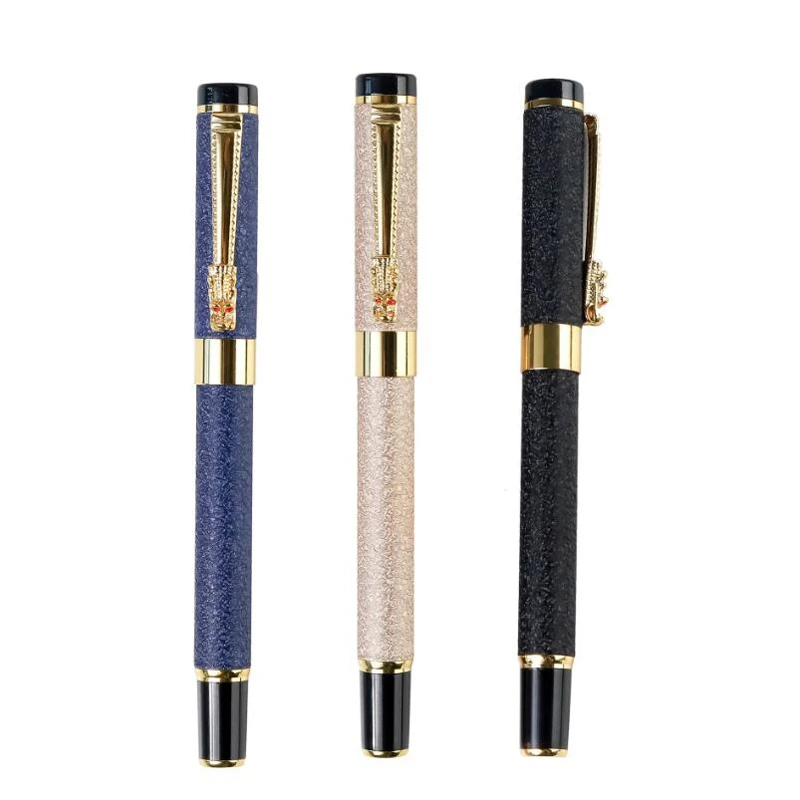 New Arrival Dragon Crystal Full Metal Roller Ballpoint Pen Office Business Men Writing Pen Buy 2 Send Gift