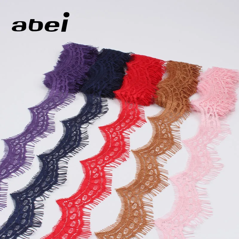 150cm 4cm 5 Colors  Embroidered Eyelash Lace Ribbon Trims DIY Sewing Fabric Handmade Material Accessoires