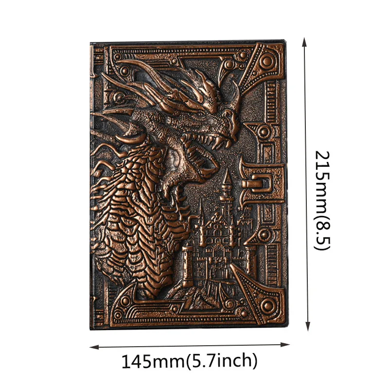 Retro Pu Leer Notepad Retro Reliëf Draak Notebook Dinosaurus Europese Notepad Travel Creative Notepad Notebook