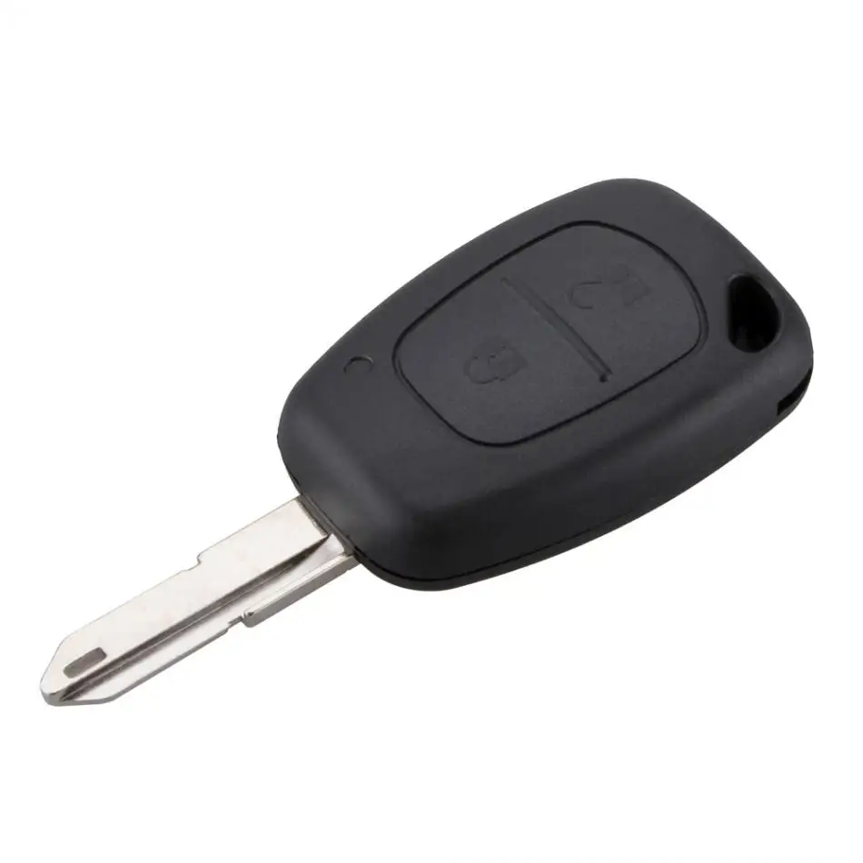 Black 2 Buttons Replacement  Car Key Case Shell Keyless Remote Fob with Uncut Car Flip Key for RENAULT Cars Vehicle Automobile