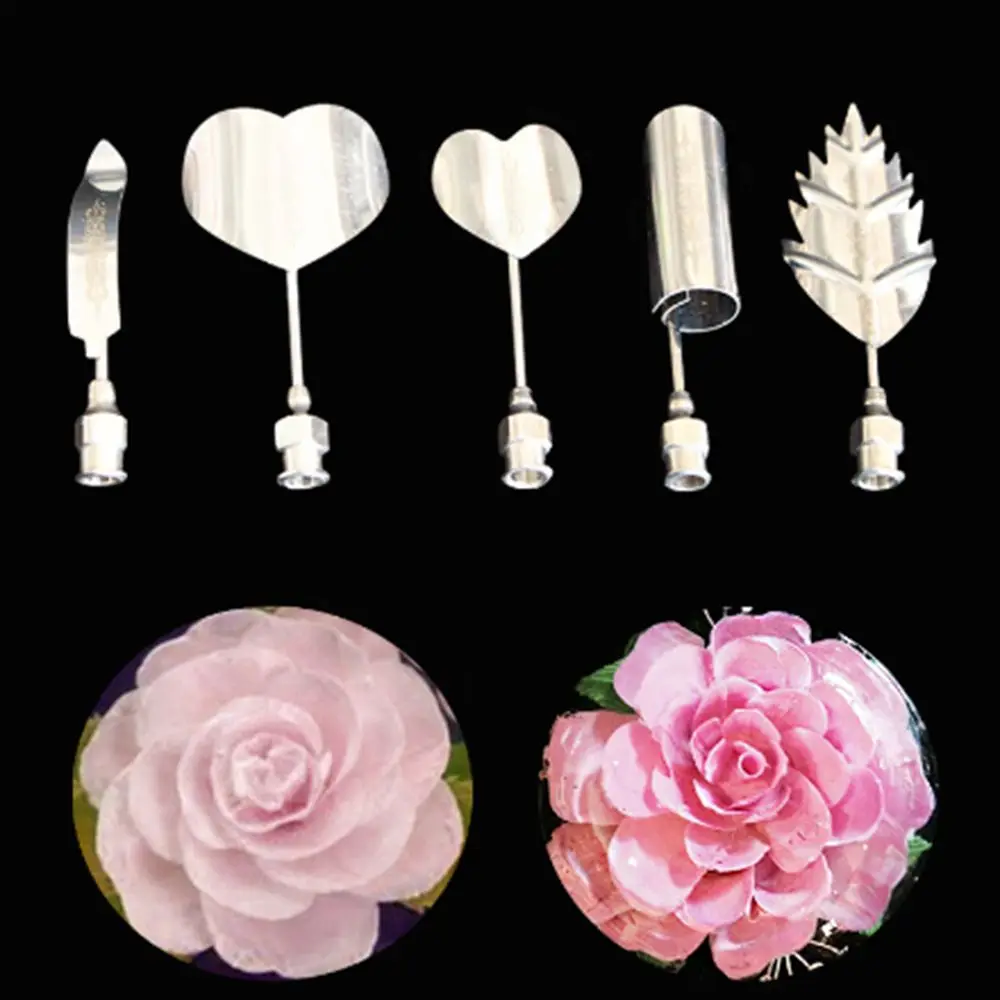 3d Jelly Flower Cake Jello Gelatin Art Tool 5pc All Needles Cake Decorating Mold Needle Nozzle Tools Useful Baking Accessories