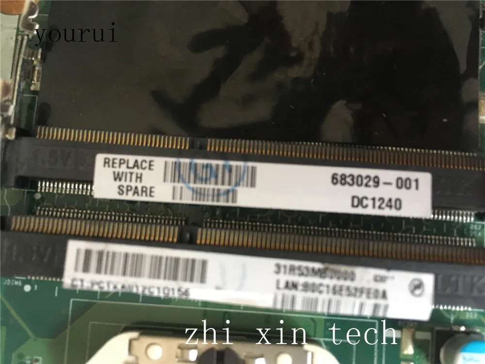 yourui For HP Pavilion G4 G6 G6-2000 683029-001 683029-501 Laptop motherboard DA0R53MB6E0 Test work