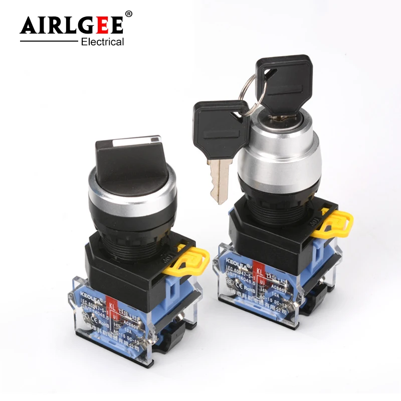 1PCS LA38-11 22mm high-quality rotary button switch key button 2 bit 3 bit 1NO 1NC / 2NO power control switch