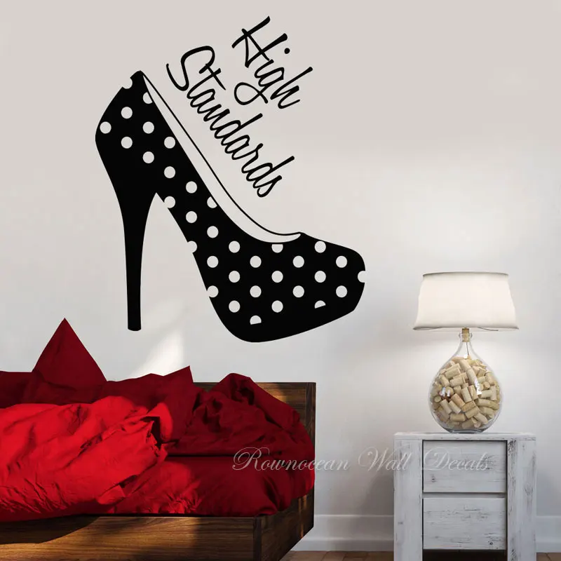 

Fashion Women's High Heel Shoes Wall Sticker Vinyl Interior Home Decor Girls Room Decals Shoes Shop Window Poster Murals 4811