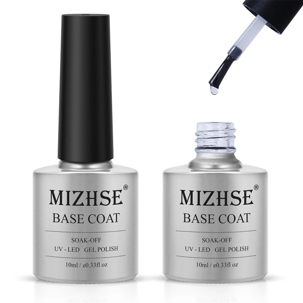 MIZHSE 2PCS 10ml Primer Nagel Gel UV LED Basis Mantel und Top Coat Soak Off Gel Nagellack für Nail art Design Lack Nagel Gel