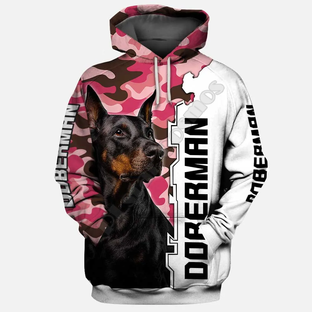 

Dobreman Hoodies 3D Printed Pullover Men For Women Funny Sweatshirts Animal Sweater Drop Shipping