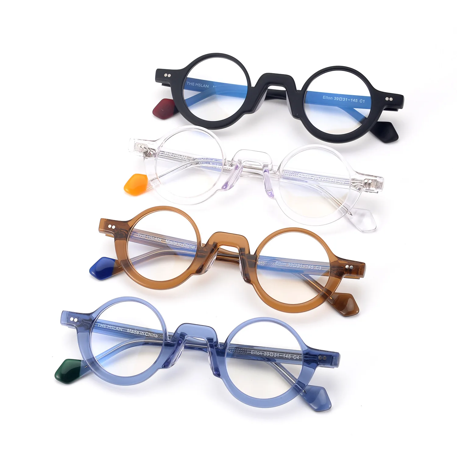 Belight Optical New Arrival Fancy Vintage Retro Round Shape Acetate Spectacle Frame Precription Lens Eyeglasses Eiton