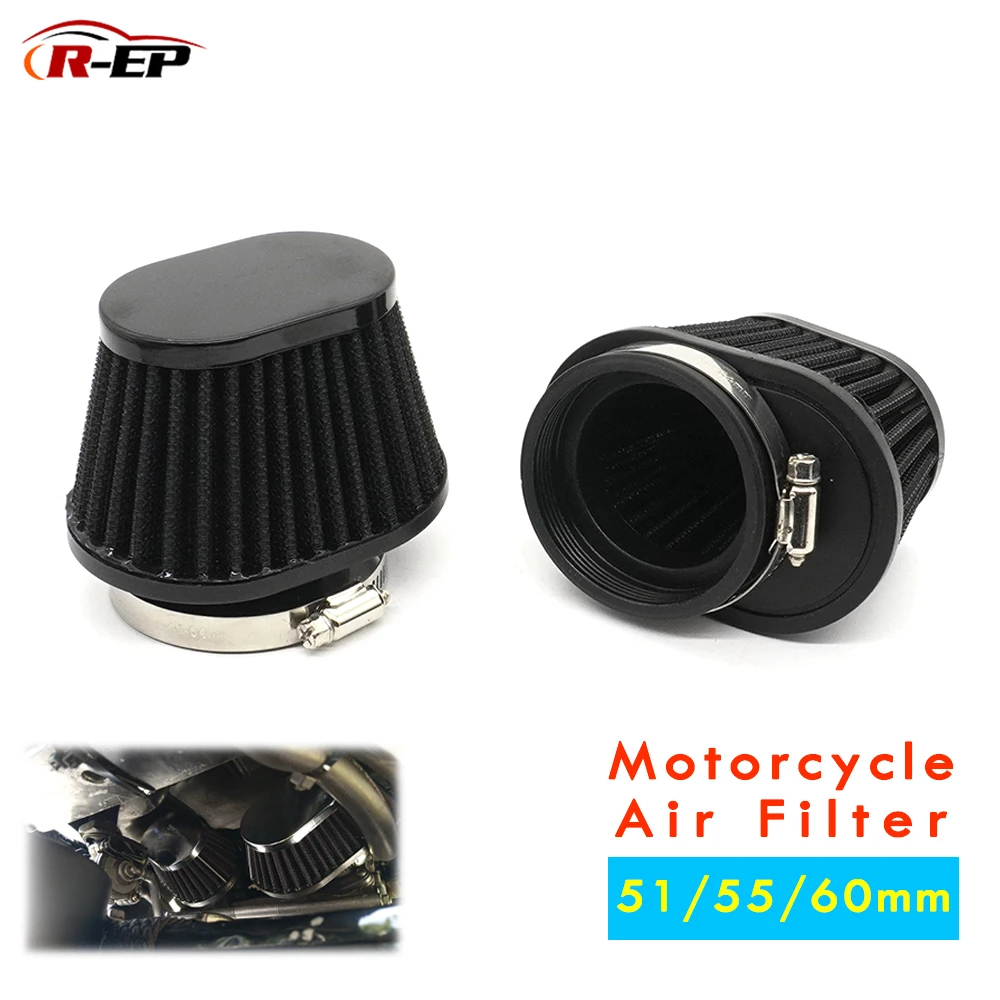 R-EP Motorcycle Air Filter 51mm 55mm 60mm Universal for Motorcycle & Racing Car Sport Air Intake Filter XH-UN073