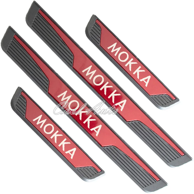 For Vauxhall Opel MOKKA X Accessory 2022 2021 2020 2019-2014 Stainless Car Door Sill Kick Scuff Plate Protector Trim Cover Guard