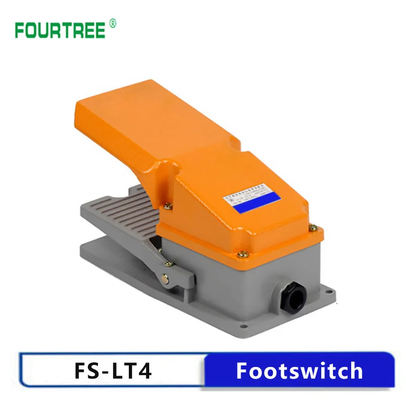 1PCS Footswitch LT3 LT4 Aluminum Shell Foot-on Momentary Control Switch Electric Power Pedal Self-reset Machine Tool Accessories